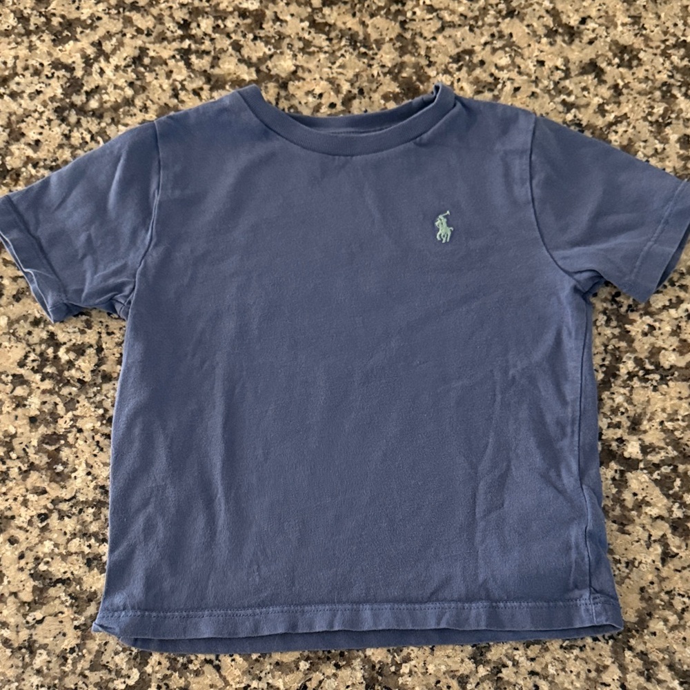 Polo by Ralph Lauren Kids Tee in Blue with Green Logo in 18M